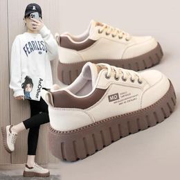 Casual Shoes 2024 Spring And Summer Heightened Board Flatform Sole Wearable Street Pography Trendy Simple Women's