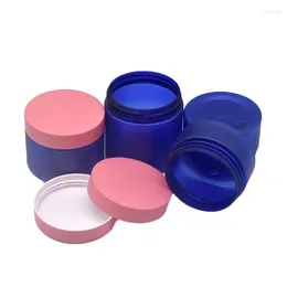 Storage Bottles Makeup Cream Pots Refillable Bottle Frost Blue Container 3oz 4oz 100ml 120ml150ml 200ml Empty Plastic Jars For Cosmetics