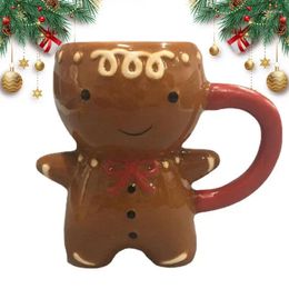 Mugs Gingerbread Man Mug 3D Cartoon Cute Ceramic Cup For Coffee Milk Tea Lovers Holiday Birthday Gift Women And Men