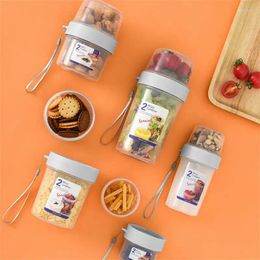 Storage Bottles 310 760ml Travel Layered Cup Food Container Lockdown Double-layer Compartment Fresh-keeping Crisper 360ml Round