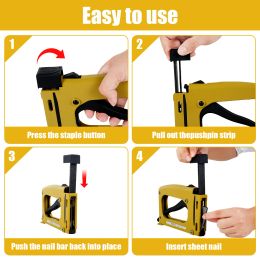 Picture Framing Point Driver Aluminium Alloy Hand Picture Frame Tool with 1000 Nails Lightweight Point Nail Tacker Adjustable