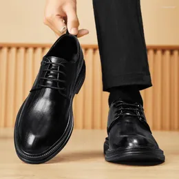 Dress Shoes Summer 2024 Business Leather Men's Youth British Style Student Platform Suit Trendy