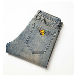 Jeans da uomo primavera estate SOTTILE Uomo Slim Fit Europeo Americano PRicon Pantaloni dritti di marca di fascia alta F272-01