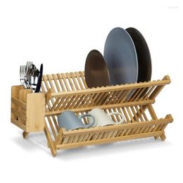 Kitchen Storage Nan Bamboo Bowl Rack Crack-Prevention Dish Sturdy Draining And Plate Breathable Chopstick Holder