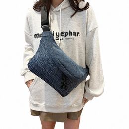 street Style Female Belt Bag Denim Waist Pack Hip Pack Unisex Hip Hop Crossbody Chest Bag Fi Trend Large capacity Waist Bag K3eD#