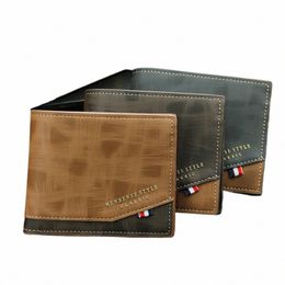 men's Short Frosted Large Capacity Leather Wallet,Multi-Slot Coin Pocket Photo Holder Small Men's Wallet,Vintage Wallet for Male I3ak#