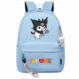 kawaii Kuromi My Melody Boys Girls Kids School Book Bags Women Bagpack Teenagers Canvas Laptop Travel Backpack z0CV#