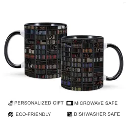 Mugs 1pc Library Bookshelf Mug Book Lovers Coffee Cups Bookish Items Bookworm Gifts For Readers