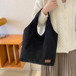 Shoulder Bags Corduroy Canvas One-shoulder Bag Girls' Simple Cloth Urban Leisure Large-capacity Commuter Handbag Women