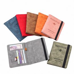 travel Accories Ultra-thin Passport Holder Case Wallet Bags RFID Blocking PU Leather Passport Holder Case Elastic Band Style r2kS#