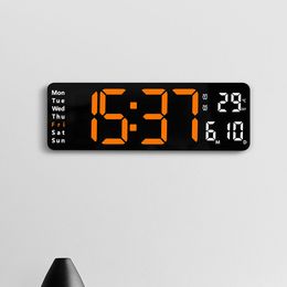 Large Digital Wall Clock Temperature and Humidity Display Night Mode Table Clock 3 Display Modes 12/24H Electronic LED Clock