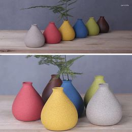 Vases 2pcs Creative Handmade Colorful Ceramic Modern Minimalist Decor Handicrafts Flower Vase For Flowers