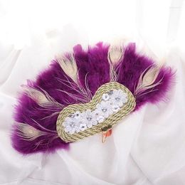 Decorative Figurines 005 Wedding European Marriage Custom Feather Fan All Velvet By Hand