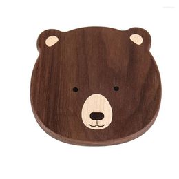 Plates Dinner Plate Creative Mini Bear Wooden Japanese Placemat Potholder Thickened Bowl Pot Mat