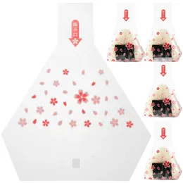 Dinnerware Sets 100pcs Onigiri Bags Rice Ball Wrappers Triangle Sushi Packaging With Stickers