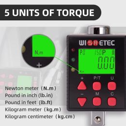 Digital Torque Metre Digital Backlight Display Wrench Torque Tester Two Working Modes Adjustable Five Units Switchable