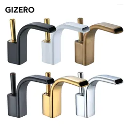 Bathroom Sink Faucets Basin Faucet Waterfall Mixer Taps Single Handle Black/White/Chrome Vessel Brass Deck Mounted ZR734