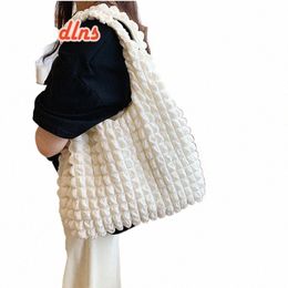 summer Pleated Cloud Bag Female Candy Color Large Capacity Shoulder Bag Handbags Shop Girls Pouch Tote Bolsas O0rR#