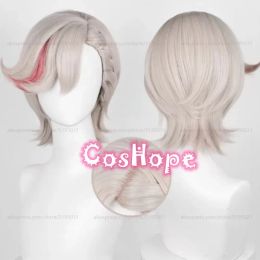 Lyney Cosplay Wig Women 32cm Short Light Ash Gold Wig Cosplay Anime Cosplay Wigs Heat Resistant Synthetic Wigs