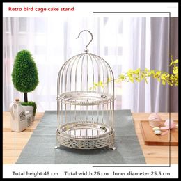 Plates 1 PCS European Afternoon Tea Bird Cage Cake Rack Multi-layer Snack Fruit Stand Display Break Buffet Tray