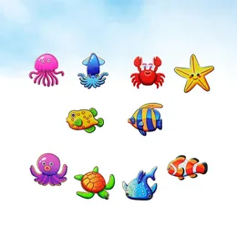 Bath Mats 10pcs Cartoon Sea Animal Wall Paste Waterproof Anti-slip Kids Sticker For Bathtub