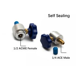 Self Sealing R134A Can Tap Valve Dispenser Compatible With 1/4" And 1/2" Female Connector AC Charging Hose