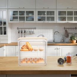 Plates Desktop Bread Bin Clear Cups Container Kitchen Organizer Holder Counter Storage Box Household