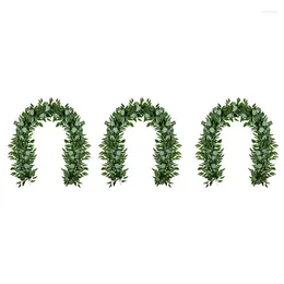 Decorative Flowers -3X Artificial Eucalyptus And Willow Vines Faux Garland Ivy For Wedding Backdrop Arch Wall Decor Table Runner Vine