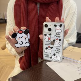 Magnetic apple puppy for iPhone15 cartoon 14promax12 phone case Apple 13 bracket 11 anti-drop