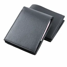 fi Men Bifold Wallets PU Leather Small Male Coin Busin Purses Black Coffee Short Multifuncti Credit Card Holders p86S#