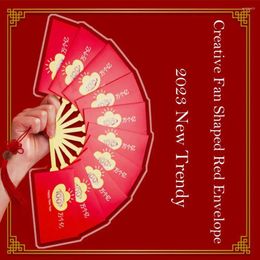 Gift Wrap 6/10 Slots Wish Creative Exquisite Chinese Blessing Pockets Fan Shape Money Year Red Envelope Spring Festival