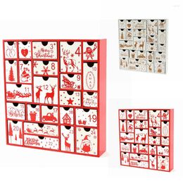 Party Decoration YOUZI Christmas Wooden Advent Calendar With 24 Drawers Countdown To Ornament Xmas Gift For Kids