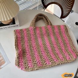 7A Designer bag triangle Straw Raffias weave shoulder beach bag Womens shopper luxury handbag weekend travel woven duffle bags mens Crochet tote bag