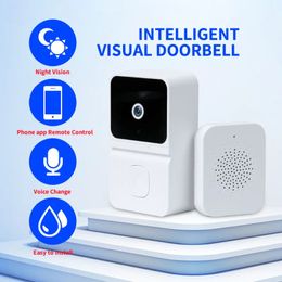 Wireless Doorbell Home Welcome Doorbell Smart Outdoor Doorbell With Camera Night Vision HD Video Door Bell for Tuya Voice Change