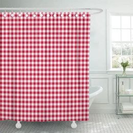 Shower Curtains Picnic Red And Pattern Gingham White Plaid Table Curtain Waterproof Polyester Fabric 72 X Inches Set With Hooks