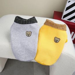 Dog Apparel Lapel Bear Pet Sweatshirt Fall And Winter Pullover Cozy Warm Puppy Two Legs Clothes Cute Yorkshire Clothing