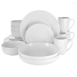 Dinnerware Sets Contemporary Simplicity: 18-piece Porcelain Round Set White