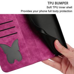 Cute Cat Butterfly Leather Flip Case For OPPO A54 A74 A93 A94 A16 A16S A54S A53S A55 A57 A77 A17 A76 A96 5G 4G Wallet Book Cover