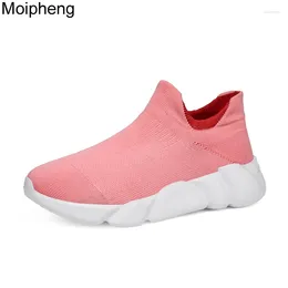 Casual Shoes Moipheng Women Flats Plus Size Breathable Mesh Sneakers Slip On Soft Ladies Sock Zapatos Mujer