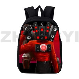 Bags 12/16 Inch Skibidi Toilet School Backpack for Teenager Students Waterproof Travel Bag 3D Skibidi Toilet Rucksack Kindergarten