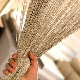 1 piece 100x200cm Glitter String Cheap Door Curtain Beads Room Dividers Beaded Fringe polyester fabric Window Panel 1x2m