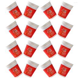 Disposable Cups Straws 50 Pcs Paper Cup Tea Festival For Drinking Wedding Thicken Water Coffee Office