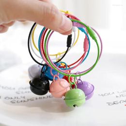 Keychains 1-5pcs Creative Candy Colour Bell Keychain Colourful Painted Steel Wire Ring Student School Bag Hanging Gift Doll Decor