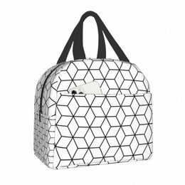 luxury Geometry Abstract Geometric Pattern Insulated Lunch Bags for Outdoor Picnic Leakproof Cooler Thermal Lunch Box Women Kids 74l1#