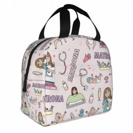 cute Doctor Nurse Insulated Lunch Bag Cooler Ctainer Enfermera En A Portable Tote Lunch Box for Women Men Kid Picnic Trip K0bV#