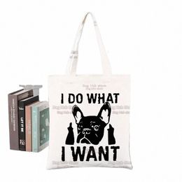 frenchie Anatomy of French Bulldog Kawaii Animal Canvas Shop Bag Handbag Eco Grocery Bag Tote x7TT#