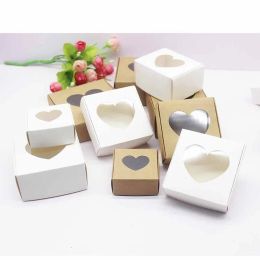 10pcs DIY Handamde Paper Jewelly Necklace Earring Packaging Box with Window Cowhide White Design Jewellery Ring Packaging Paper Bo