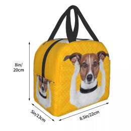 Jack Russell Terrier Dog Funny Meme Portable Lunch Box for Women Thermal Cooler Food Insulated Lunch Bag School Children Student