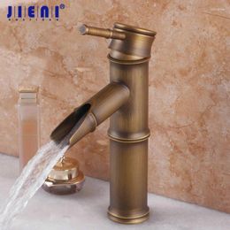 Bathroom Sink Faucets Soild Bras Short Cold Water Antique Brass Single Handle Wash Basin Deck Mount Vanity Vessel Mixer Tap Faucet