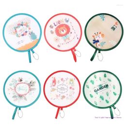 Decorative Figurines C63E Japanese Folding Fan Lightweight Handheld With Handle Portable Supplies For Indoor Outdoor Travelling Camping House